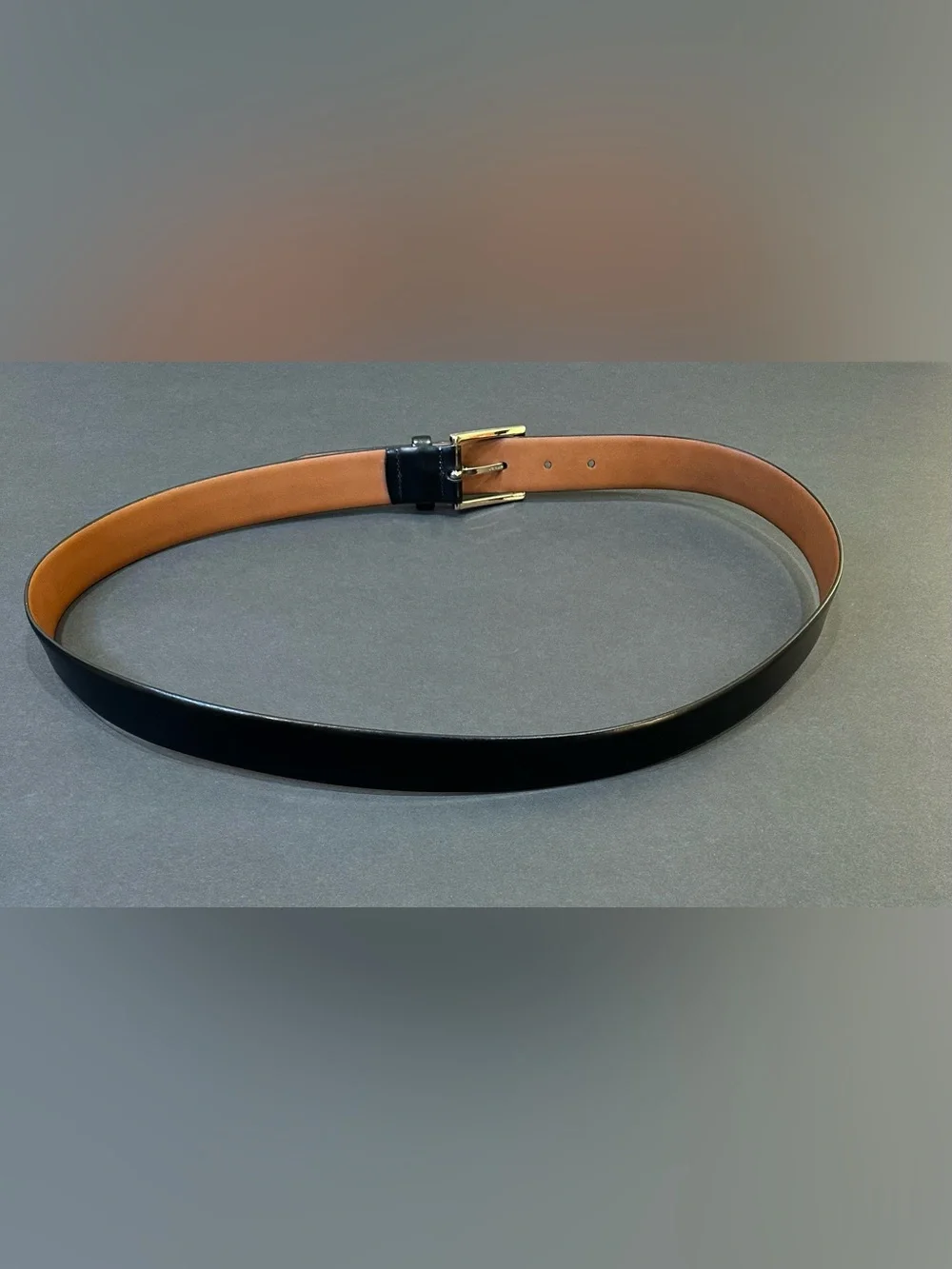 VTG 1990s-2000 Brooks Brothers Classic Black Smooth Leather Dress Belt Italy 40